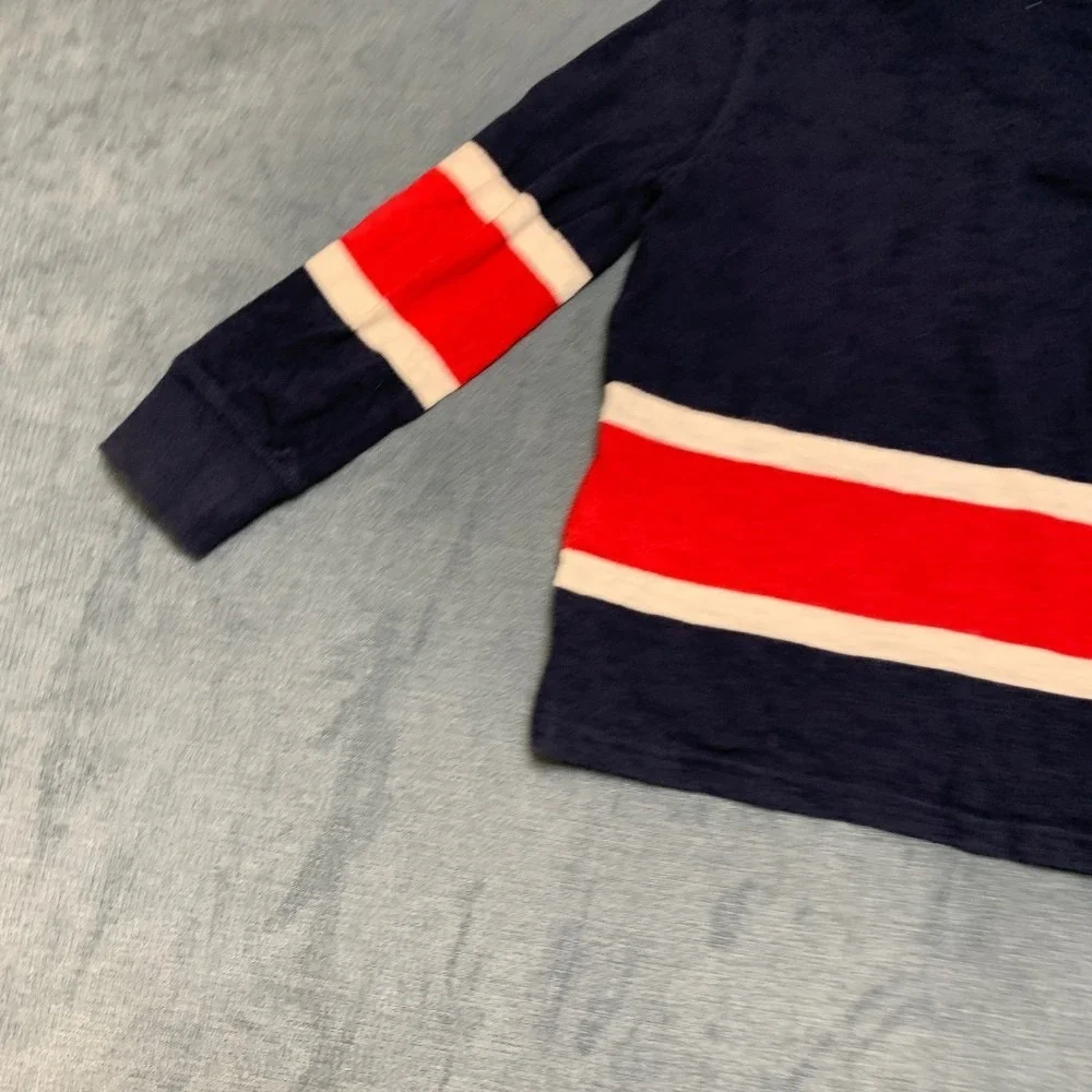 Gap Kids Hoodie Boys XS Multicolor Colorblock Henley Neck Side Slit High Low Hem